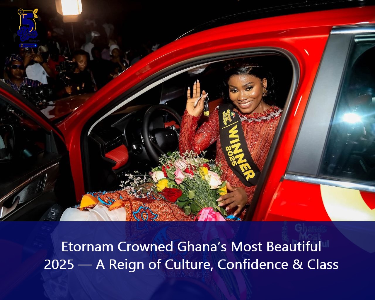 Etornam Crowned Ghana’s Most Beautiful 2025 — A Reign of Culture, Confidence & Class