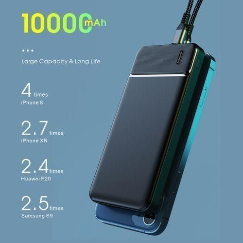 10000mAh Power Charge Bank Compact LCD Black